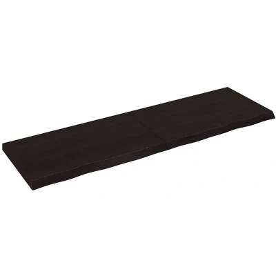 Afbeelding van vidaXL Wastafelblad 200x60x(2 6) cm behandeld massief hout donkerbruin