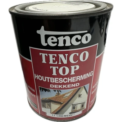 Afbeelding van Tenco TencoTop Deur &amp; Kozijn Dekkend Zijdeglans 0,75 ltr crèmewit (RAL9001) Buiten onderhoud