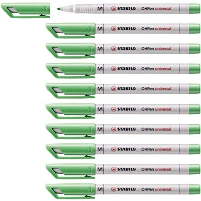 Afbeelding van Overheadstift STABILO OHPen universal wateroplosbaar medium 10 stuks groen
