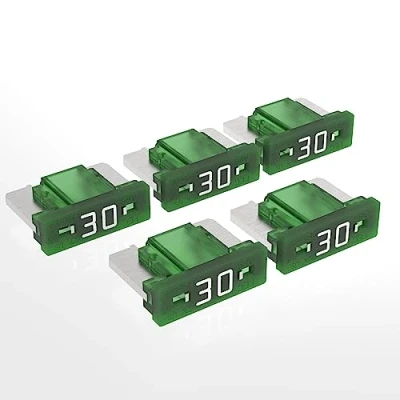 Afbeelding van AUPROTEC Mini LP autozekeringen, platte steekzekeringen 2A 30A keuze: 30 A, groen, 5 stuks