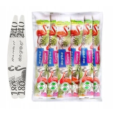 Afbeelding van Aba Group Nagelvijlen 180/240 Wings Slim Flamingo Veilige verpakking, professionele nagelvijlset, 100 stuks