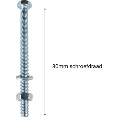 Afbeelding van Tapbouten Verzinkt M6 x 80 mm 10 stuks
