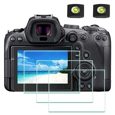 Afbeelding van Screen Protector voor Canon EOS R7 R6 Camera &amp; Hot Shoe Cover [2+3 Pack], ULBTER EOSR6 EOSR7 Gehard Glas Flim 0.3mm 9H Hardheid Anti Schraap Bubble