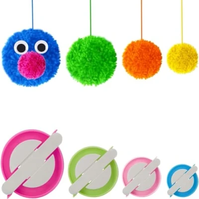 Afbeelding van Amoboo Pompommaker, set van 4 stuks, voor kinderen en volwassenen