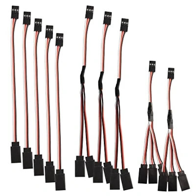Afbeelding van MEIRIYFA 3 pins JR Servo Verlengkabel Mannelijk naar 2/3 Vrouwelijk Y Connetor Splitters Vliegtuig Model Koord voor RC Accessoires Maten (10 STKS)