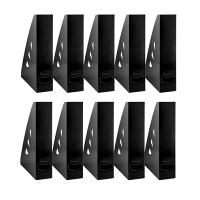 Afbeelding van OFFICER PRODUCTS Staande tijdschriften/10 stuks/A4 Kleur: Zwart/Hard Plastic/Opengewerkt/Bureau Organizer voor Tijdschriften/Onbreekbaar, 21215521 05
