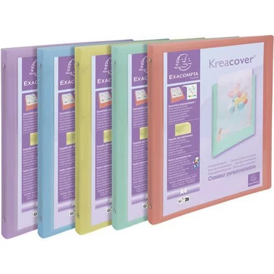 Afbeelding van Ringmap met 4 ringen Kreacover Pastel 20 stuks assorti Exacompta