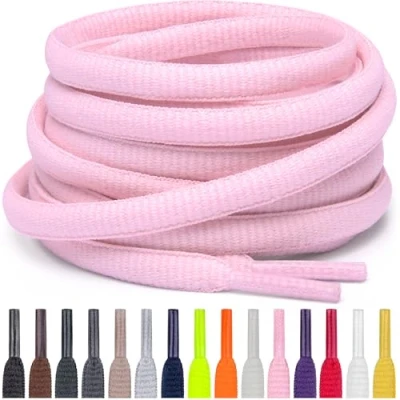 Afbeelding van Miscly Ovale Sport Schoenveters Meerdere Lengtes en Kleuren Beschikbaar (Roze, 137 cm)