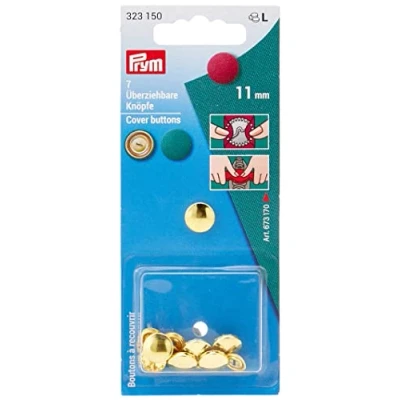 Afbeelding van Prym 323,150 Stofknopen zonder matrijs 11mm zilver 7st
