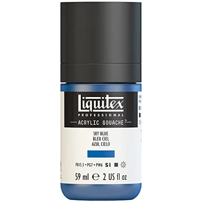 Afbeelding van Liquitex 2059279 Professional Acrylic Gouache, acrylverf met gouache eigenschappen, lichtecht, watervast 59ml Fles, Sky Blue
