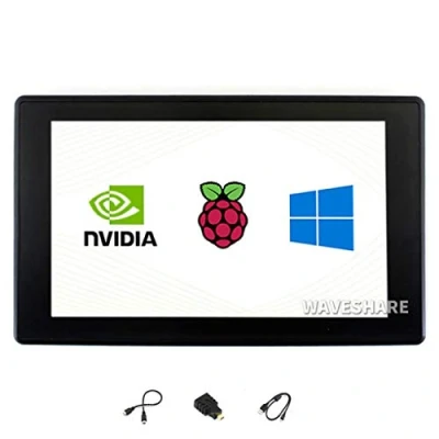 Afbeelding van Waveshare 7 inch HDMI LCD (H) (met case) 1024x600 Monitor IPS Capacitief Touch Screen Display met gehard glas Cover Ondersteunt Populaire Mini PC Raspberry Pi Jetson Nano BeagleBone Black Banana
