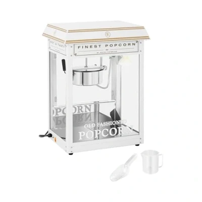 Afbeelding van Royal Catering Popcorn Machine wit en goud