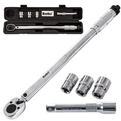 Afbeelding van Momentsleutel 6 dlg. Set 28 210Nm 1/2&quot; CV incl. 3 dopsleutels en verlenging koffer +/ 4% tolerantie, nauwkeurige moersleutel met ratel