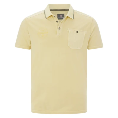 Afbeelding van Jan Vanderstorm polo Plus Size GUNHELM lichtgeel