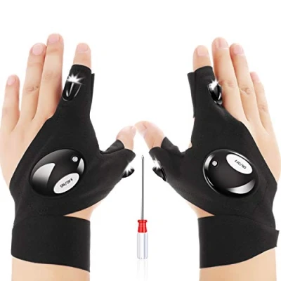 Afbeelding van Mudder Herencadeaus voor Kerstmis, LED handschoenen met verlichting en schroevendraaier, viscadeaus mannen, zaklamp, handschoen duisternis, plaatsen, vissen, kamperen wandelen