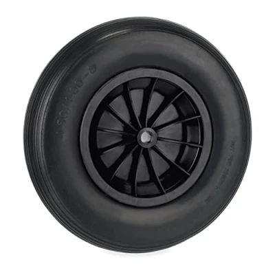 Afbeelding van kruiwagenwiel 4.80/4.00 8 massief rubber 39 cm kunststof velg antilek tot 100 kg