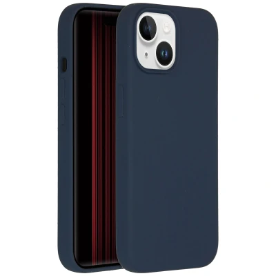Afbeelding van Apple iPhone 15 MagSafe Hoesje Siliconen en TPU (zacht) Accezz Softcase/Backcover Donkerblauw Telefoonhoesje