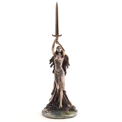 Afbeelding van Veronese Design 13 1/4 Inch Dame van het Meer en Excalibur Koud Gegoten Hars Brons Afwerking Sculptuur