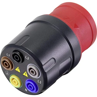 Afbeelding van VOLTCRAFT VMA 3L 16 Meetadapter CEE stekker A 5 polig Bus 4 mm Donkergrijs, Rood