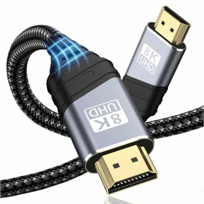 Afbeelding van HDMI 2.1 Kabel 8K, 48Gbps Ultra High Speed 8K @60Hz 4K @120Hz 7680P eARC HDCP 2.2&amp;2.3 DTS:X Dynamische HDR Dolby Atmos compatibel met HDTV, PS5/4/3, Xbox Series X/S Meer (2M)