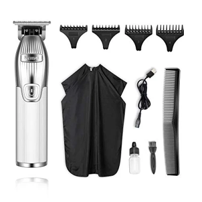 Afbeelding van Kemei Tondeuse, 0 mm, voor heren, professionele draadloze tondeuse met T mes, oplaadbare verzorgingsset