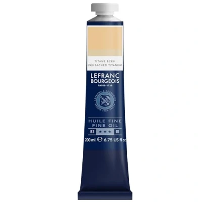 Afbeelding van Lefranc Bourgeois 301838 Fijne olieverf van uitstekende kwaliteit, lichtecht met een gelijkmatige consistentie, tube 200 ml, ideaal voor spieraammen, canvas, schilderbord Ongebleekt titanium