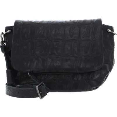 Afbeelding van FREDsBRUDER Leren Schoudertas Crolinchen Flap Bag Black Zwart