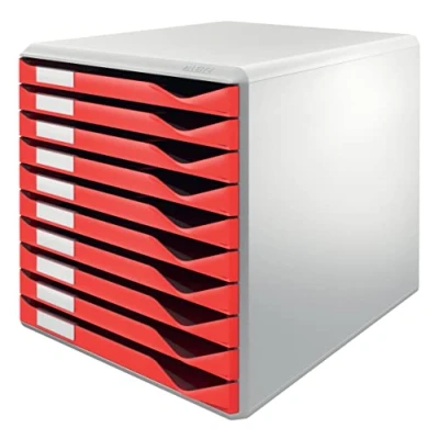 Afbeelding van Leitz ladenblok lichtgrijs/rood