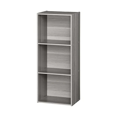 Afbeelding van Iris Ohyama, kantoorplank/boekenkast/archiefkast/houten kast/kantoor basisplank, modern, modulair, kantoor, woonkamer, studeerkamer Office Basic Rack CX 3FN Grijs Eiken
