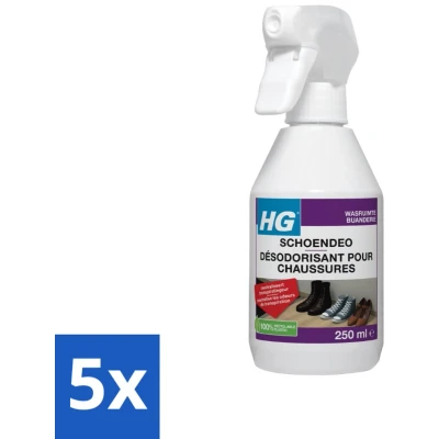 Afbeelding van HG Schoendeo Neutraliseert Zweetgeuren Gemakkelijk in Gebruik 250 ml Bulkverpakking 5 stuks