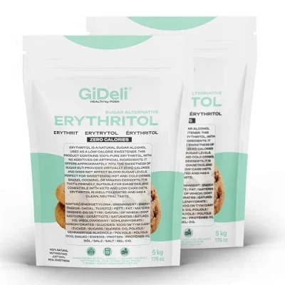Afbeelding van GiDeli Erythrit 10 kg calorievrije kristalsuiker, vervanging als veganistisch en tandvriendelijk suiker alternatief
