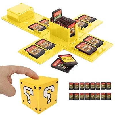 Afbeelding van doepeBAE Nintendo Switch Game Card Opbergdoos Video Holde Beschermend Systeem Organizer Travel Container Box Hard Kan Opslaan met 16 Cards (Vraag Geel)