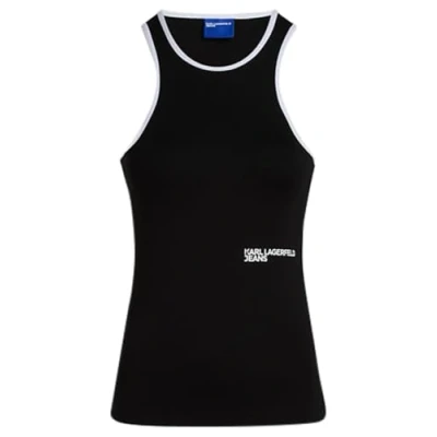 Afbeelding van Karl Lagerfeld Jeans Milano Racer TANK Top, Dames, Maat: Large, Black