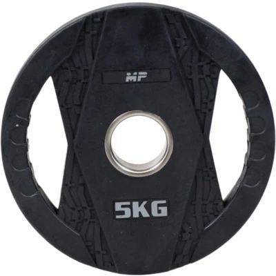 Afbeelding van Muscle Power Olympische Halterschijf met Handgrepen Rubber 5 kg