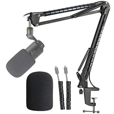 Afbeelding van YOUSHARES Microfoon (K670 670B) Boom Arm Mic Stand, Foam Cover Voorruit en Kabelhoes Compatibel met Fifine K670 670B USB Podcast voor opname streaming door