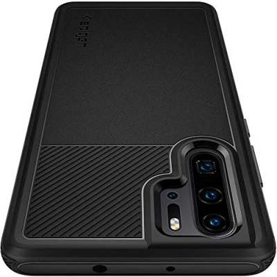 Afbeelding van Huawei P30 Pro Hoesje Siliconen en TPU (zacht) Spigen Softcase/Backcover Zwart Telefoonhoesje Shockproof/Valbescherming