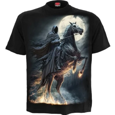 Afbeelding van Spiral Shadow Rider T shirt zwart M 100% katoen Basics, Dieren, Horror, Rock wear