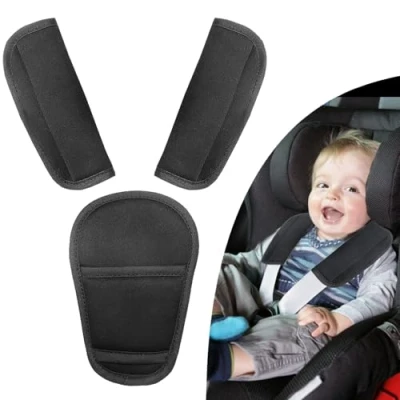 Afbeelding van Gordelbeschermers voor auto, kinderen, set met 3 kussens veiligheidsgordel, volwassenen en beschermt schouders hals