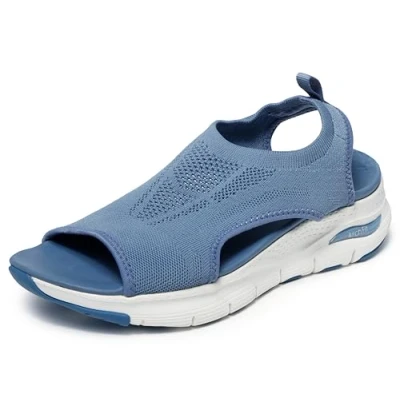 Afbeelding van Skechers Dames Arch Fit City Catch Sandaal, 10,11,12,13,5,6,7,8,9 M Volwassenen, Leisteen, 35.5 EU
