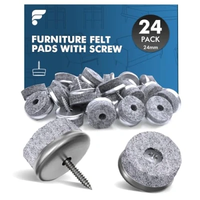 Afbeelding van shinfly Viltdoppen voor stoelen, 24 stuks, diameter mm, stoelen met 4 mm dik vilt, meubelglijders meubels en vloeren