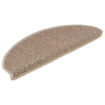 Afbeelding van Trapmatten zelfklevend 15 st sisal look 65x21x4 cm zandkleurig