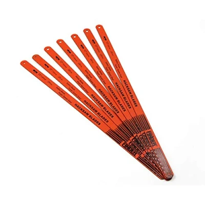 Afbeelding van 30 mm 24 TPI Bi Metal Hand Hacksaw Blade, Oranje, Set van 10 stuks Shatter Proof Vervangende Messen