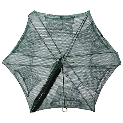 Afbeelding van NIMOA Visvangnet Automatische Nylon Vissen Net Garnalen Kooi Opvouwbare Krab Visval Cast, 6 Gaten