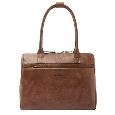 Afbeelding van Castelijn &amp; Beerens Donna Vera Schoudertas 15.6&quot; RFID cognac Laptoptas