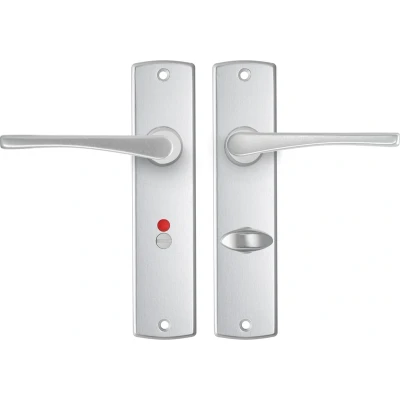 Afbeelding van Deurklink met wc sluitingsschild AXA Curve Vlinder 63 mm (Aluminium)