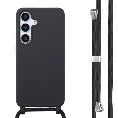 Afbeelding van Samsung Galaxy S25 Hoesje Siliconen en TPU (zacht) imoshion Softcase/Koordhoesje/Backcover Zwart Telefoonhoesje