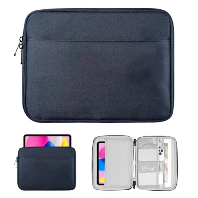 Afbeelding van TiMOVO 9 11 Inch Tablet Sleeve Tas voor iPad Air 2024, Pro 10.2 2021 2019, 5/4, 10e 2022, Galaxy Tab S9/S8/A8/A7, Draagtas met zak, Indigo