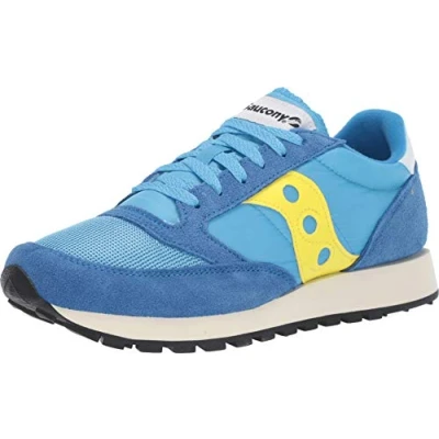 Afbeelding van Saucony JAZZ Original Vintage Sneakers laag, Heren, Maat: 42, Yellow/blue Leer en textiel