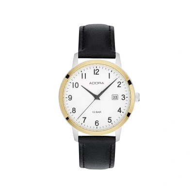 Afbeelding van Mooi heren horloge van het merk Adora leren band 10 bar