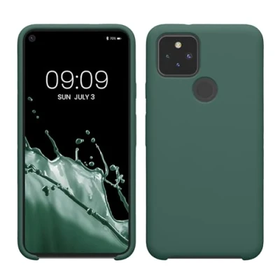 Afbeelding van kwmobile telefoonhoesje geschikt voor Google Pixel 5 Hoesje met siliconen coating Smartphone case in dennengroen